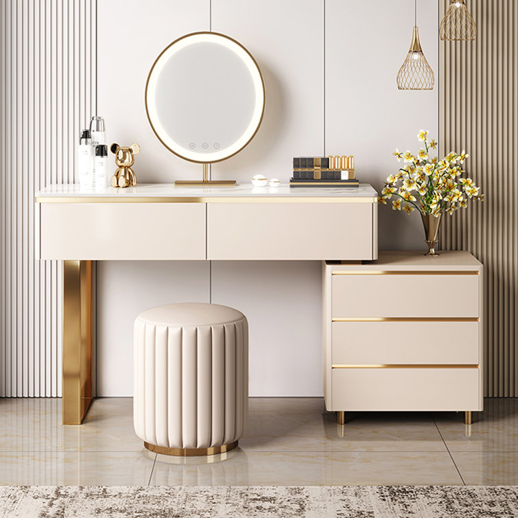 Wayfair vanity table online and chair